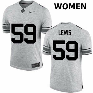 Women's Ohio State Buckeyes #59 Tyquan Lewis Gray Nike NCAA College Football Jersey For Fans SBA2444NH